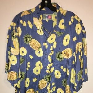 Hilo Hattie Mens Large Hawaiian Pineapple Shirt